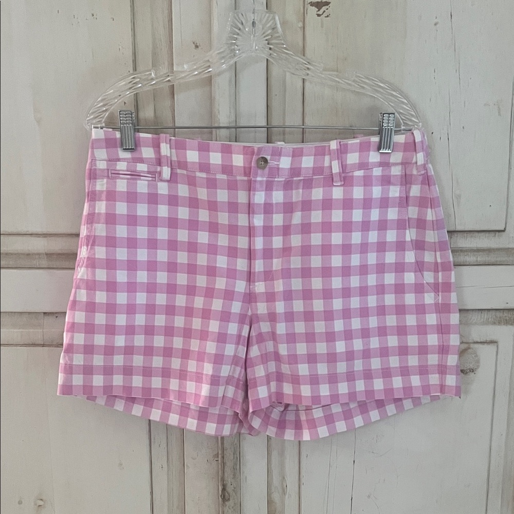Ralph Lauren Pink and White Checkered Women's Shorts Sz 10